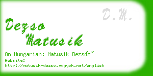 dezso matusik business card